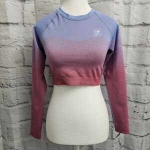 Gymshark Adapt Ombre Seamless Long Sleeve Crop Top Size S
